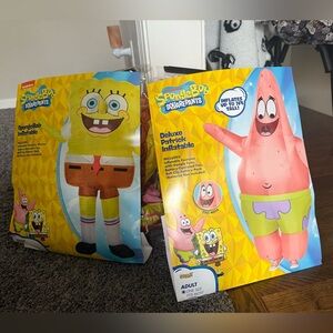 Adult Nickelodeon SpongeBob and Patrick Inflatable Costumes - Yellow and Pink